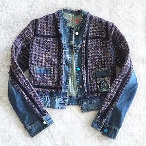 DESIGUAL Denim & Tweed Jacket